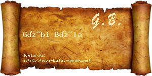 Góbi Béla névjegykártya